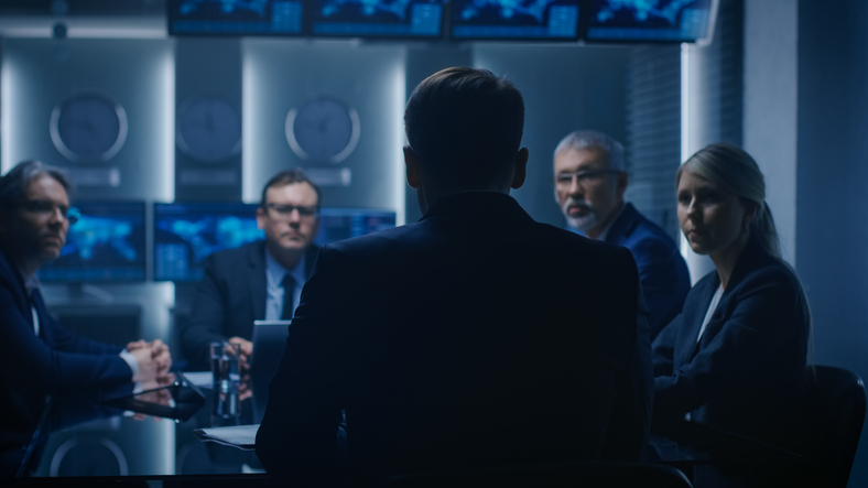 Business representatives meeting concerning an employment proceeding