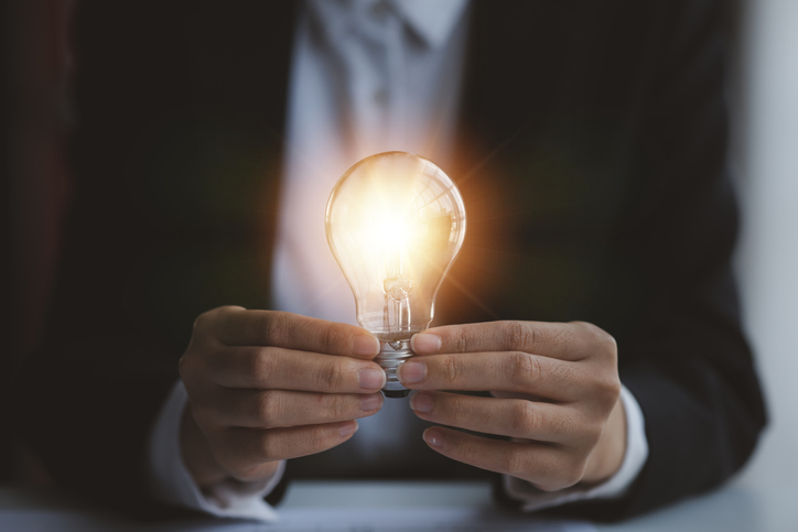 Business professional considering important transaction terms