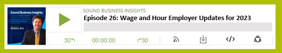 Watkins Firm Sound Business Insights - Episode 26 – Wage and Hour Employer Updates for 2023 and Beyond