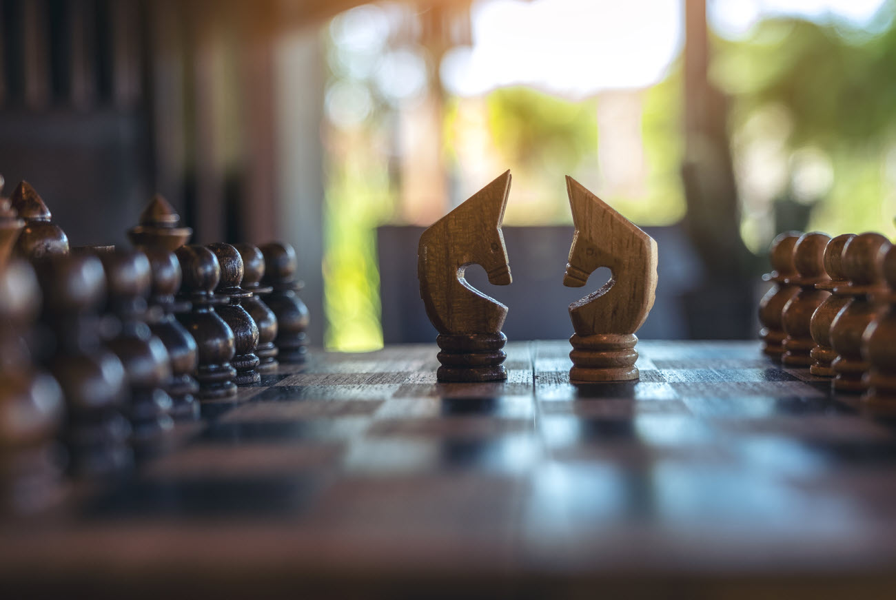 Chess pieces representing a business ownership deadlock