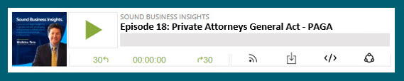 Sound Business Insights Episode 18 - Private Attorneys General Act (PAGA)