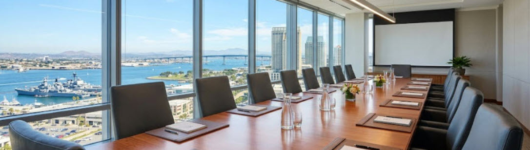 San Diego business conference room overlooking San Diego Bay