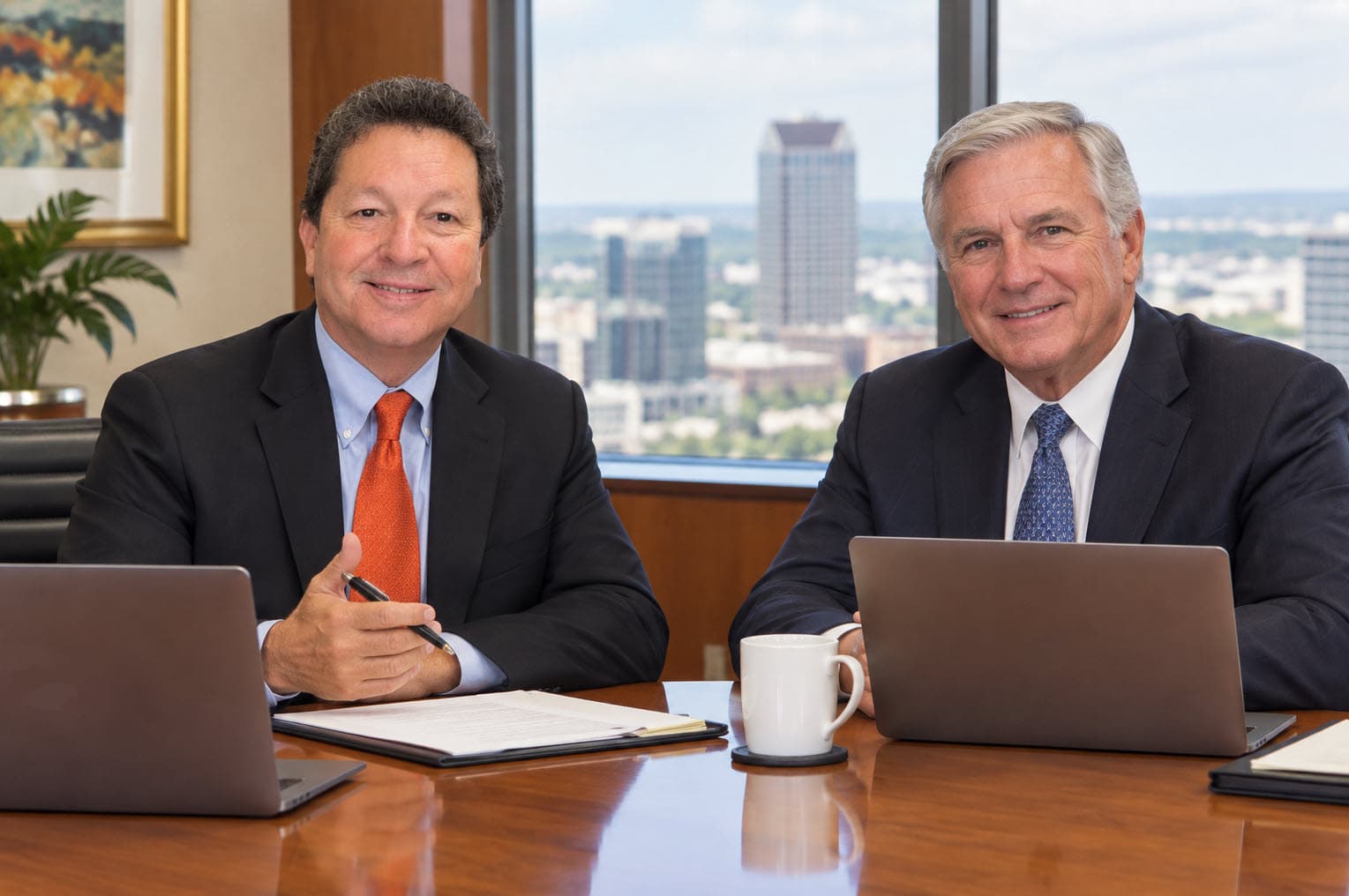 Dan Watkins meeting with a client